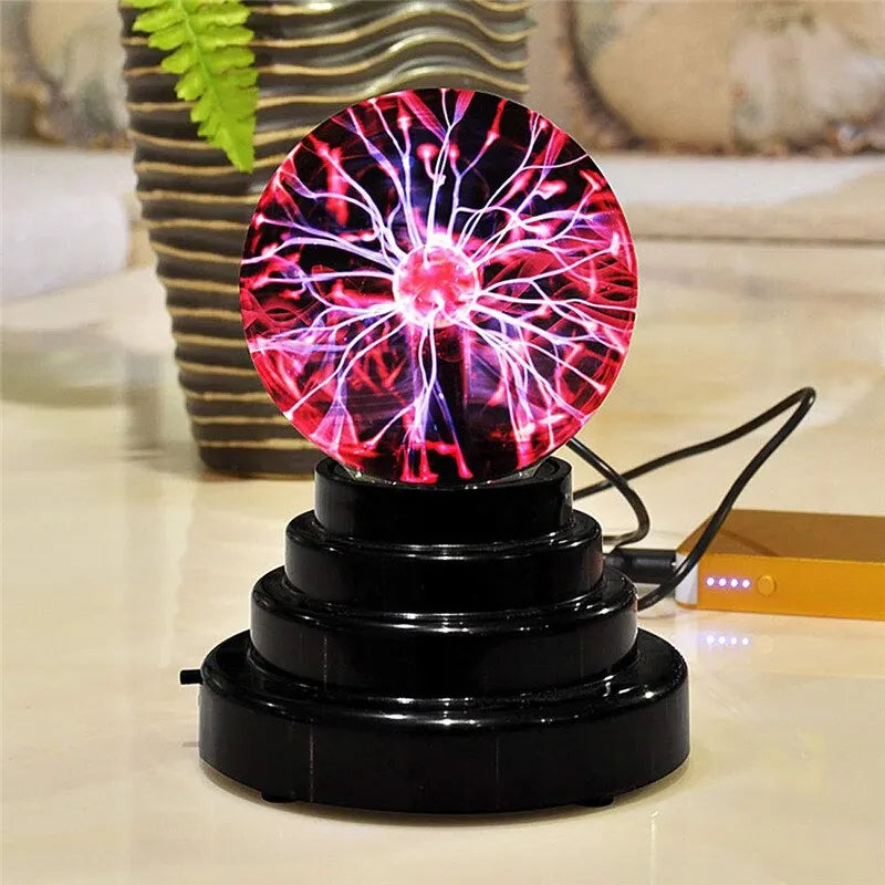 3-Inch Magic Plasma Ball Lamp - Touch Sensitive USB/Battery Powered Night Light